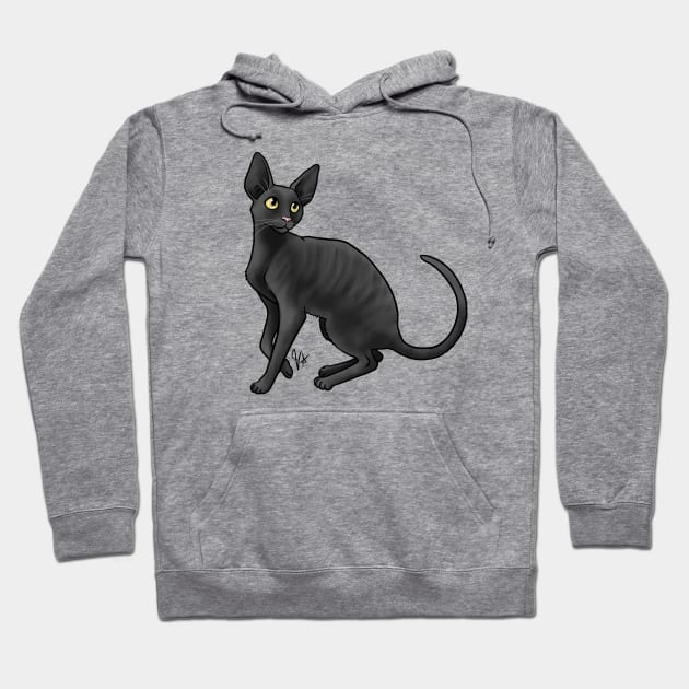 Cat - Cornish Rex - Black Hoodie by Jen's Dogs Custom Gifts and Designs